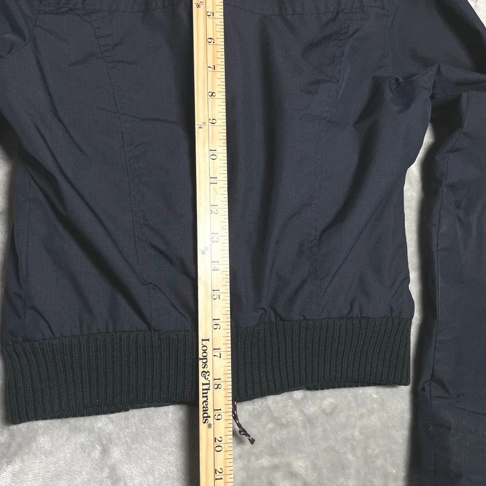 Hollister Navy Blue All-Weather Jacket Fleece Lined Removable Hood XS No Fur - Picture 12 of 15